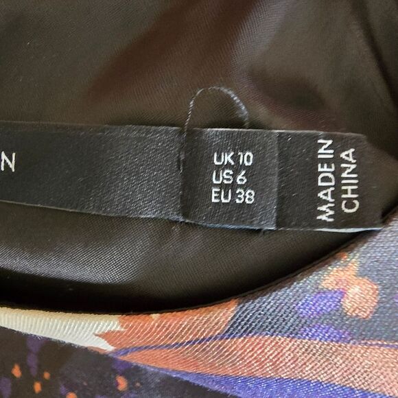 Karen Millen 6 Modern Marble Shift Mini Dress Silk Blend Sleeveless Cocktail - Picture 5 of 9